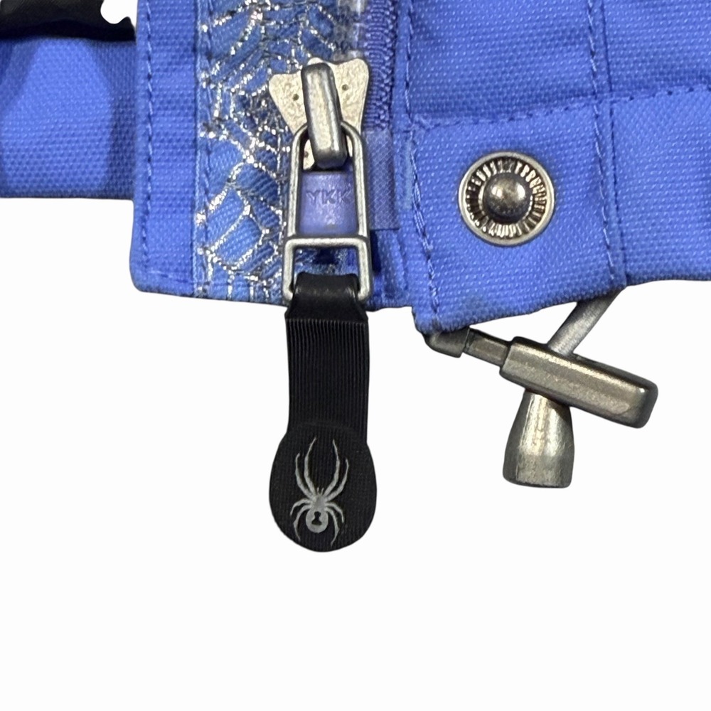 Spyder Jacket Girls 10 Purple Hooded Insulated Ski Snowboard Waterproof Coat - Picture 13 of 16